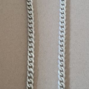 silver metal chain 12 inch drop with velvet gift bag, just professionally clean